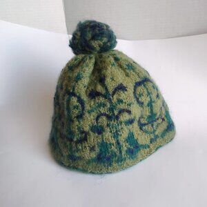 French Knot Kids Handmade Wool Beanie Hat Pom Pom Made in Nepal